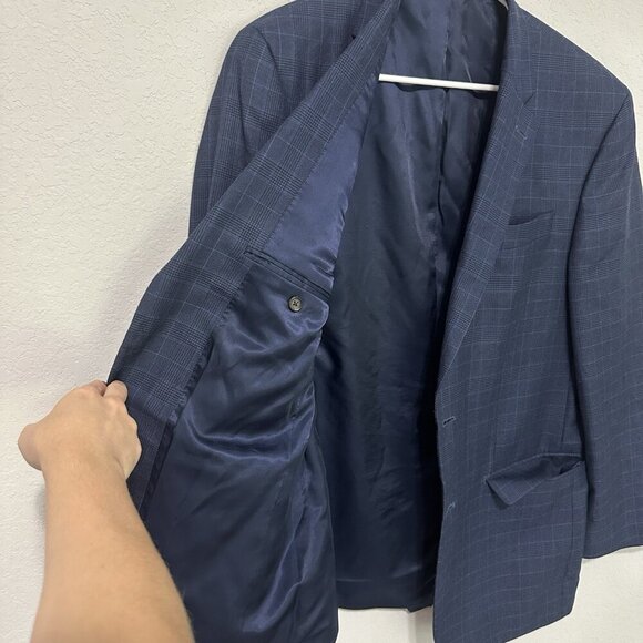 Lauren Ralph Lauren Single Breasted Mens Blazer Sports Coat 38R? Blue Plaid Work - Picture 4 of 12